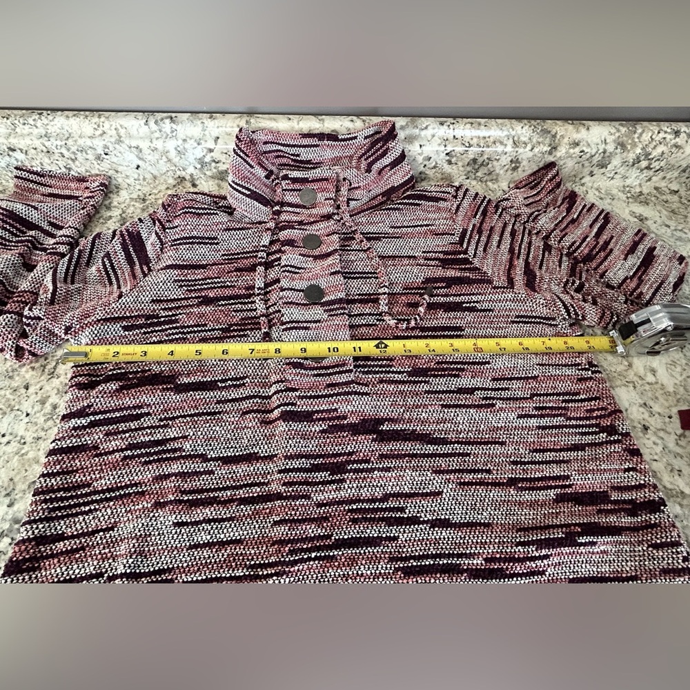 Ruby Rd. Button Snap Cowlneck Pullover Sweater To… - image 9